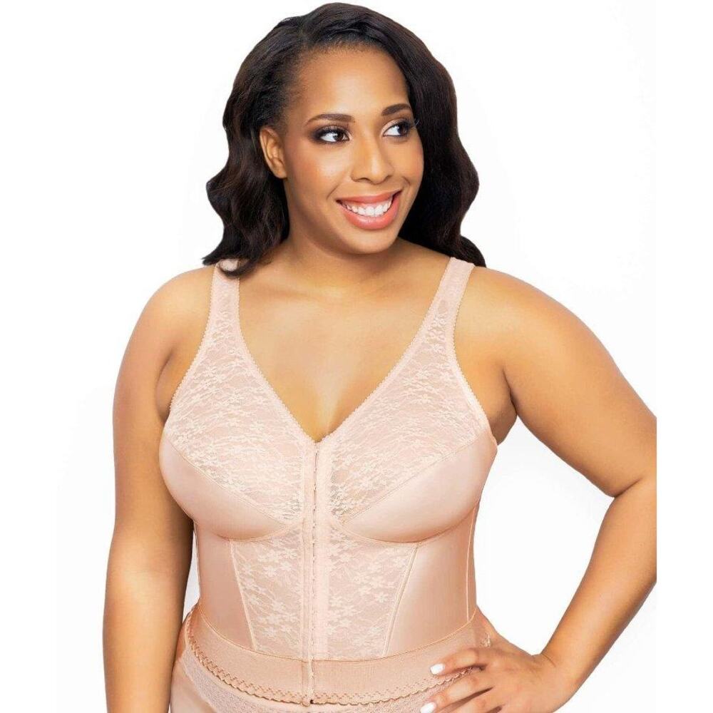 Exquisite Form 40D Fully Front Close Wire-Free Longline Lace Posture Bra OS14-9